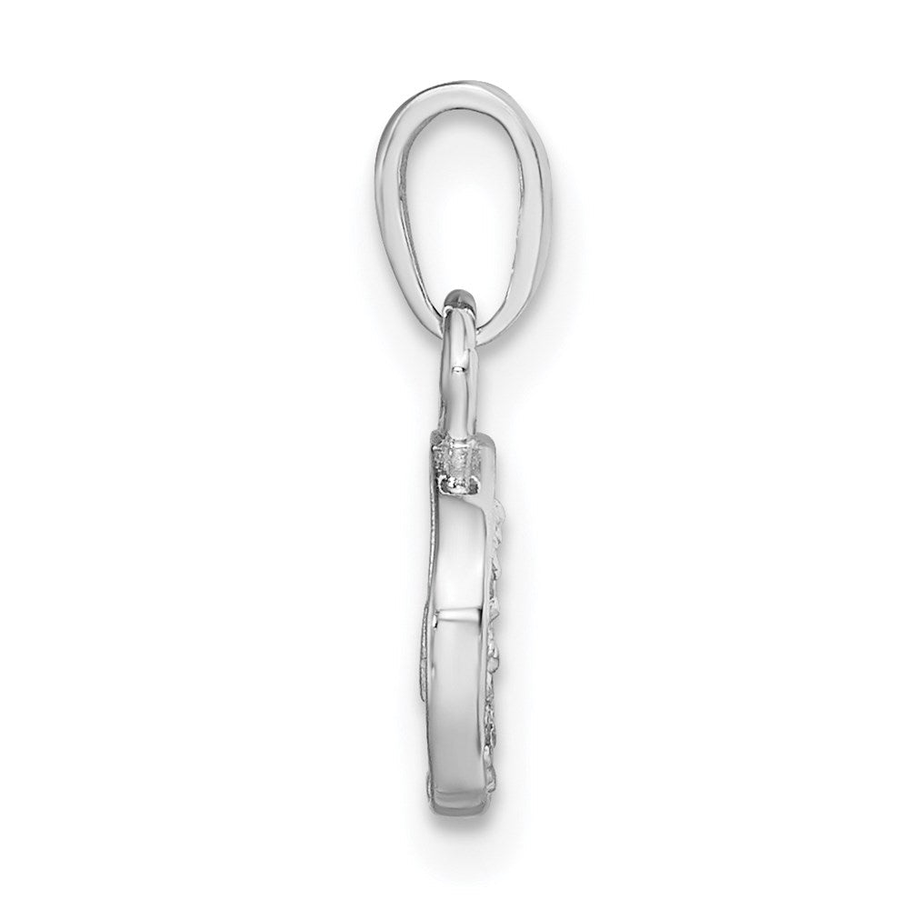 14K Weißgold Anhänger mit Diamant-Initiale „C“, poliert, 0,01 ct