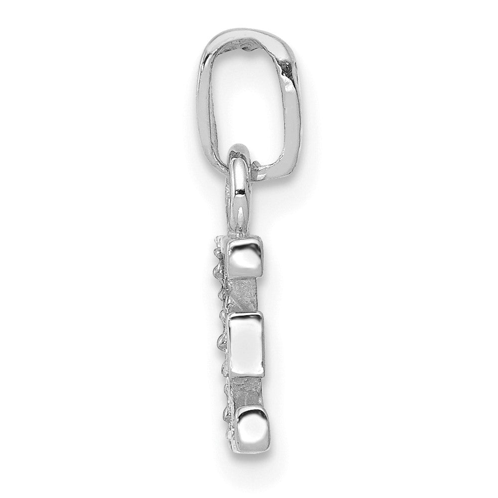 14K Weißgold Charm-Anhänger Initiale "E" mit 0,01 ct. Diamant, poliert