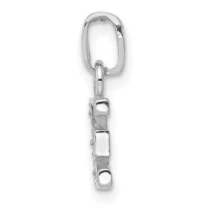 14K Weißgold Charm-Anhänger Initiale "E" mit 0,01 ct. Diamant, poliert