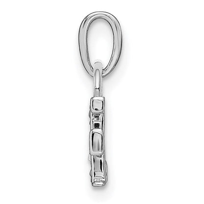 14K Weißgold Charm Buchstabe F mit Diamant, poliert, 0,01 ct