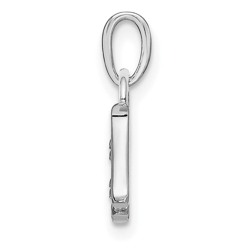 14K Weißgold polierter Buchstaben-Anhänger „H" mit 0,01 ct. Diamant