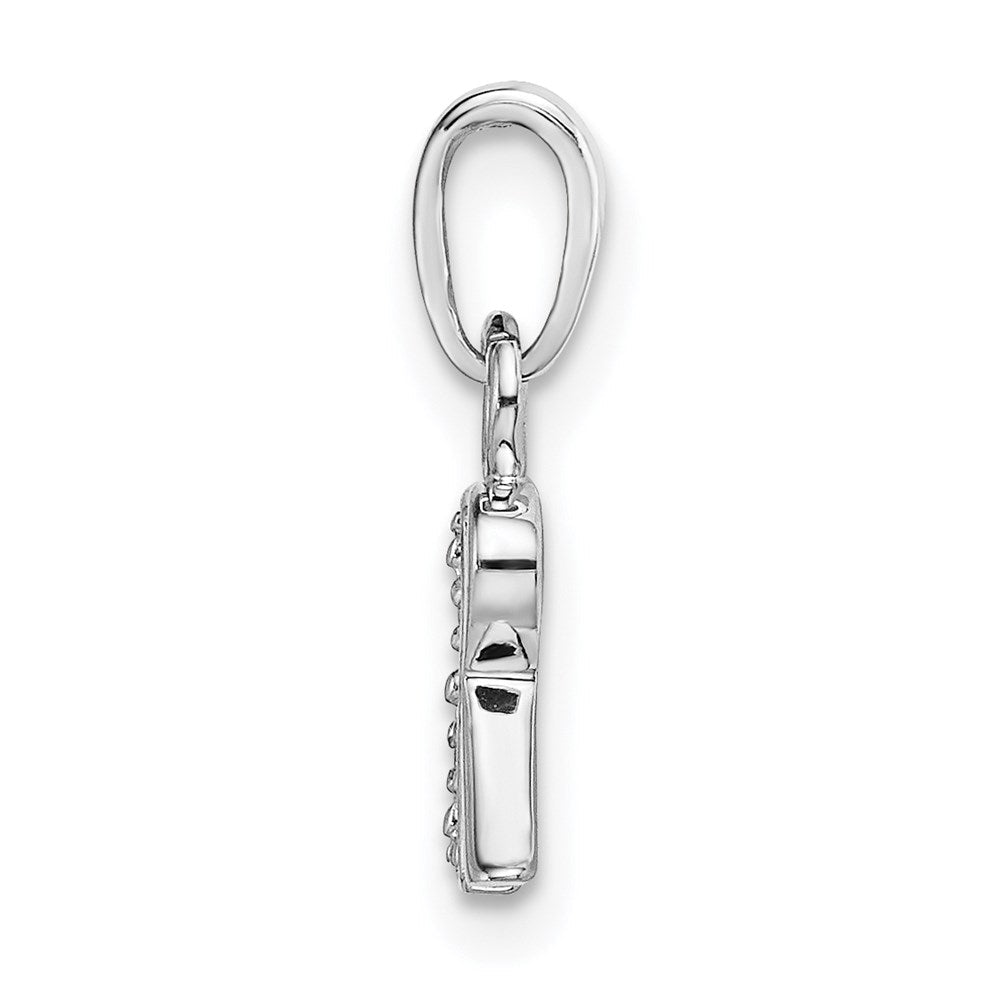14K Weißgold poliert 0,01 ct. Diamant-Anhänger Initiale „R“