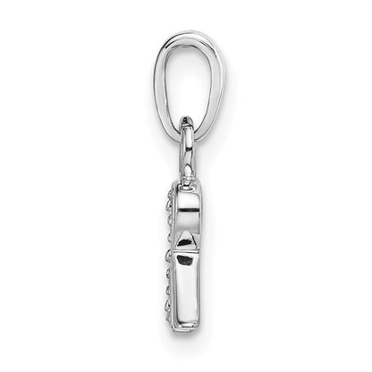 14K Weißgold poliert 0,01 ct. Diamant-Anhänger Initiale „R“