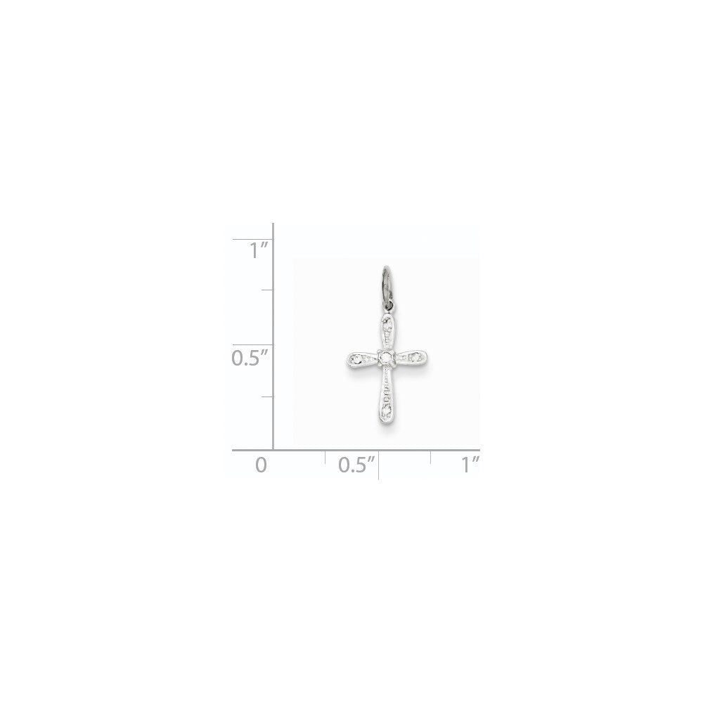 14K Weißgold Diamant-Kreuz-Anhänger