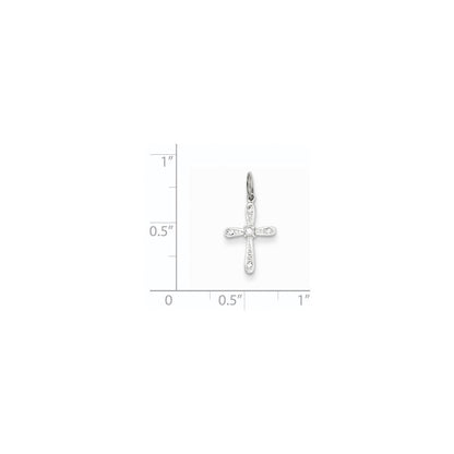 14K Weißgold Diamant-Kreuz-Anhänger