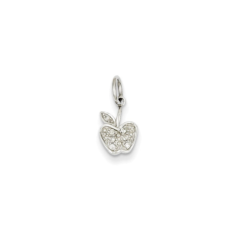 14K Weißgold Diamant-Apfel-Anhänger