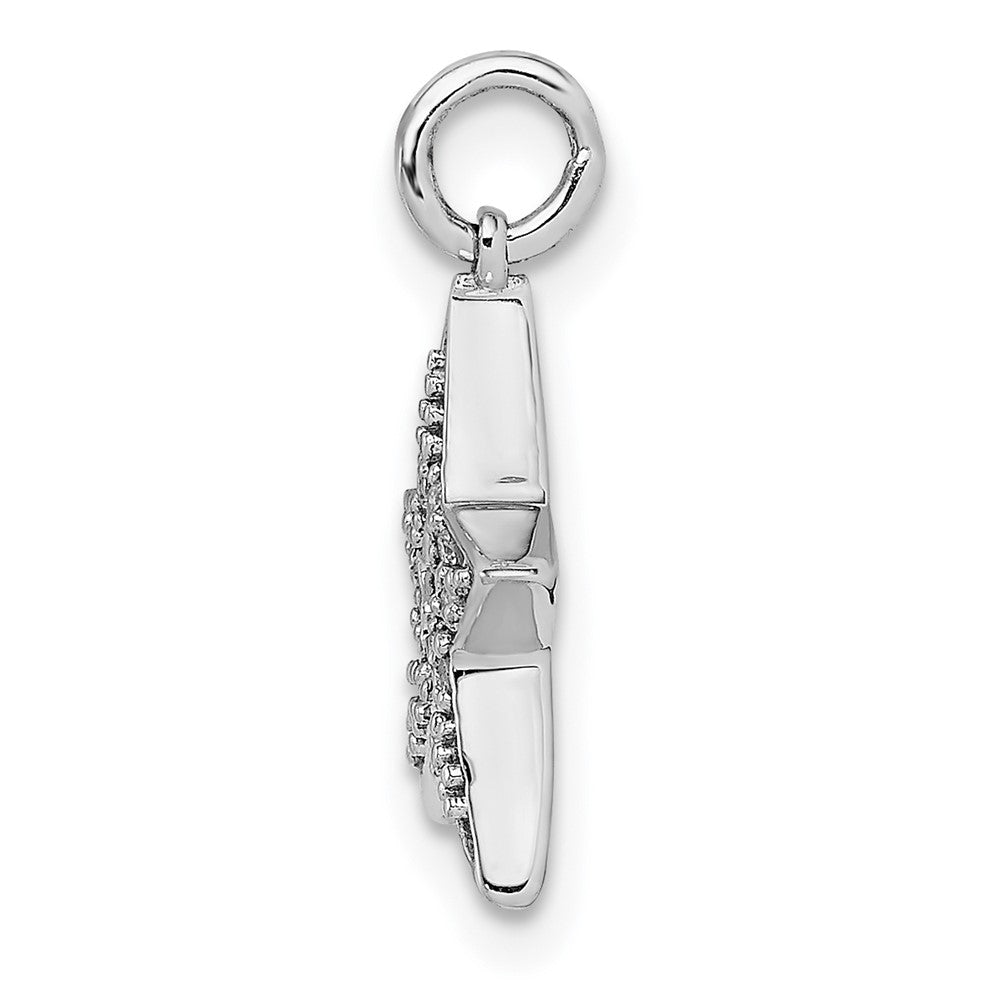 14K Weißgold Diamant-Stern-Anhänger