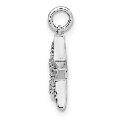 14K Weißgold Diamant-Stern-Anhänger