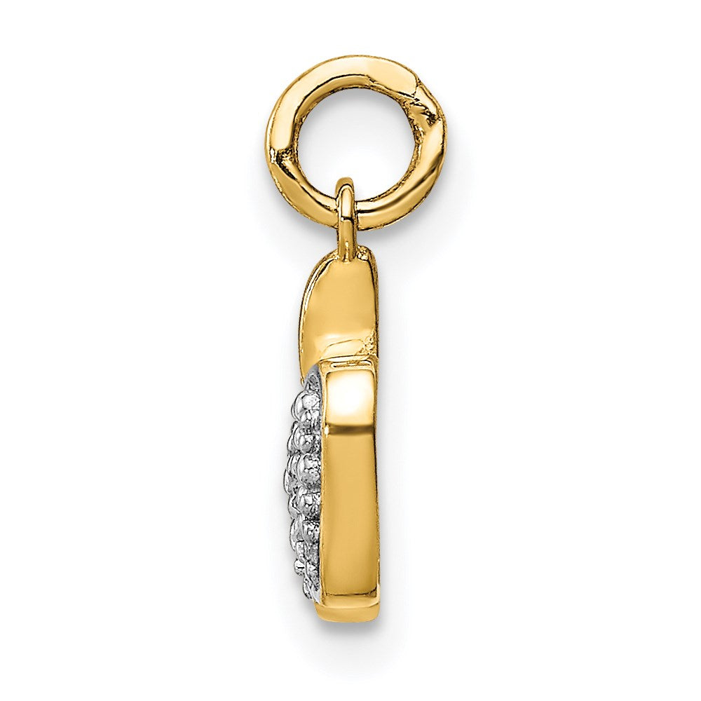 Apfel-Charm mit natürlichen Diamanten aus 14K Gelbgold