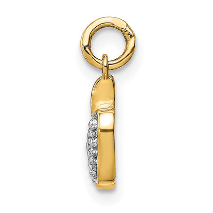 Apfel-Charm mit natürlichen Diamanten aus 14K Gelbgold