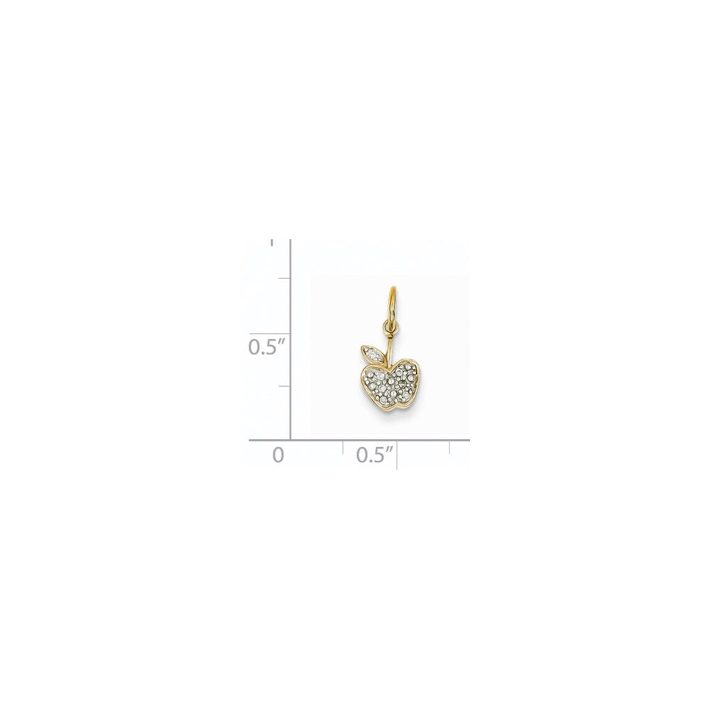 Apfel-Charm mit natürlichen Diamanten aus 14K Gelbgold