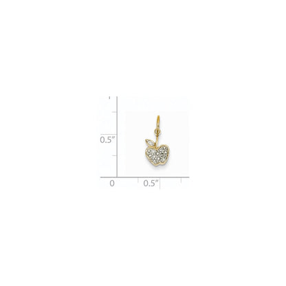 Apfel-Charm mit natürlichen Diamanten aus 14K Gelbgold