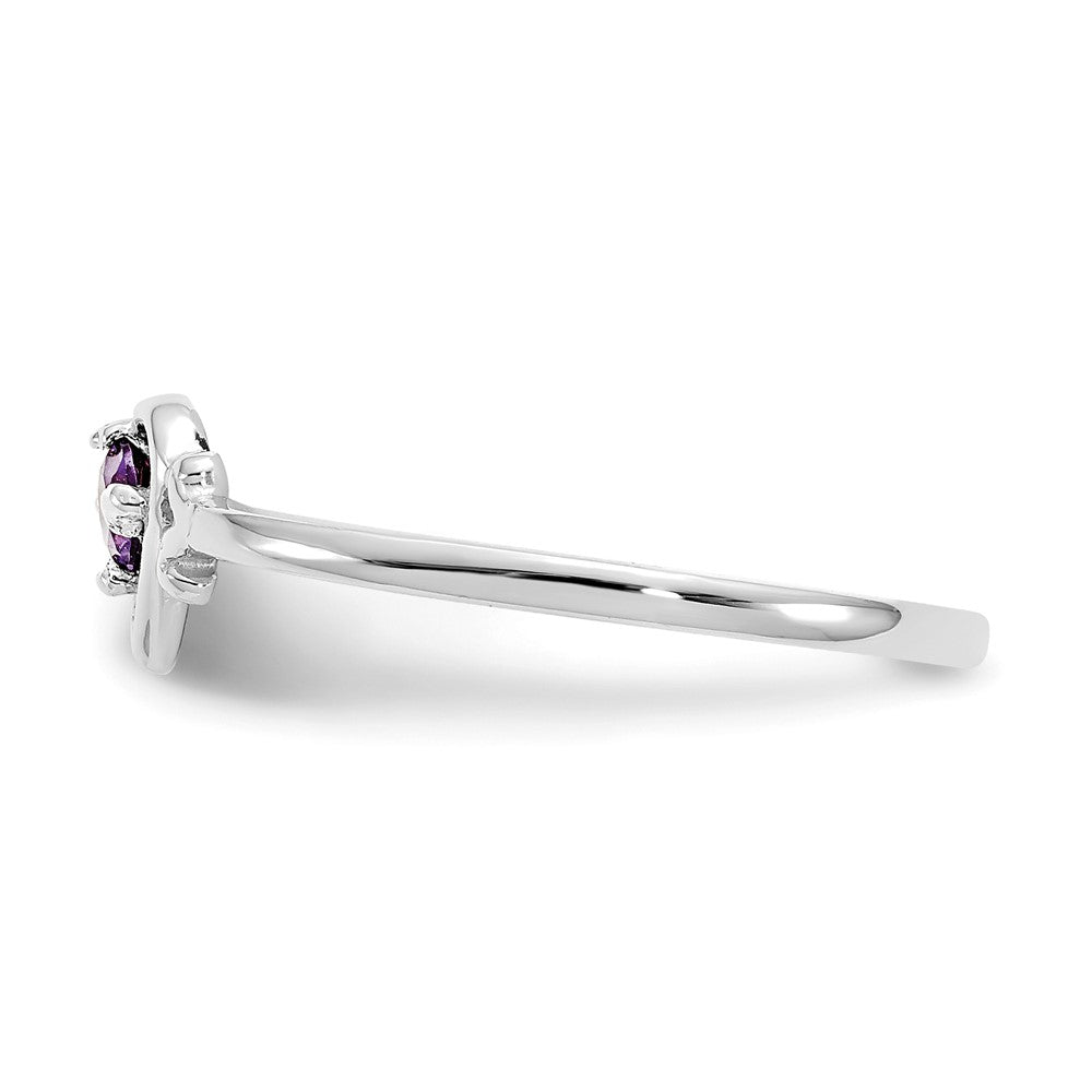 14K Weißgold Ring mit Amethyst-Geburtsstein in Herzform