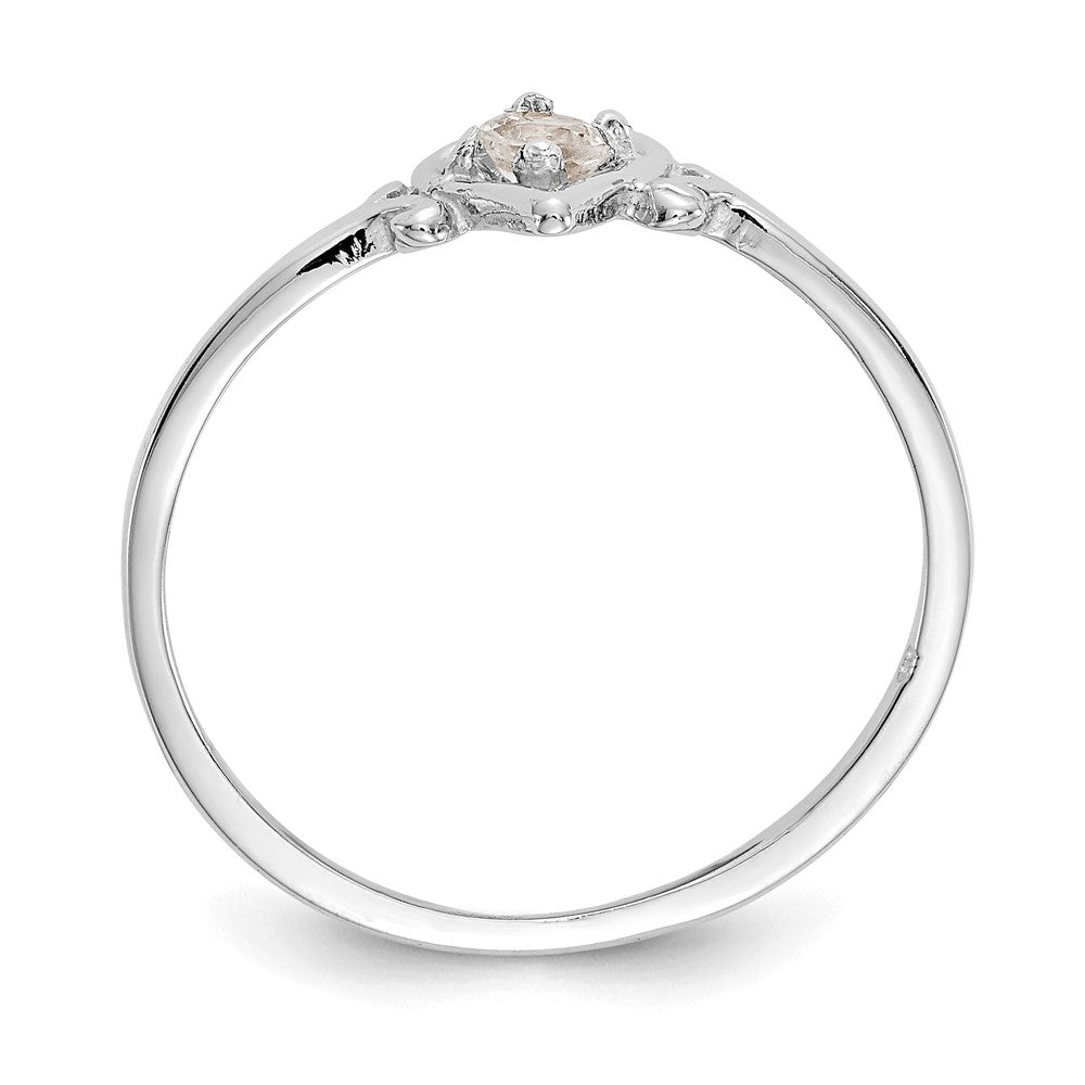 14K Weißgold Topas-Geburtsstein-Herzring