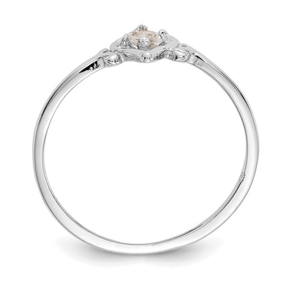 14K Weißgold Topas-Geburtsstein-Herzring