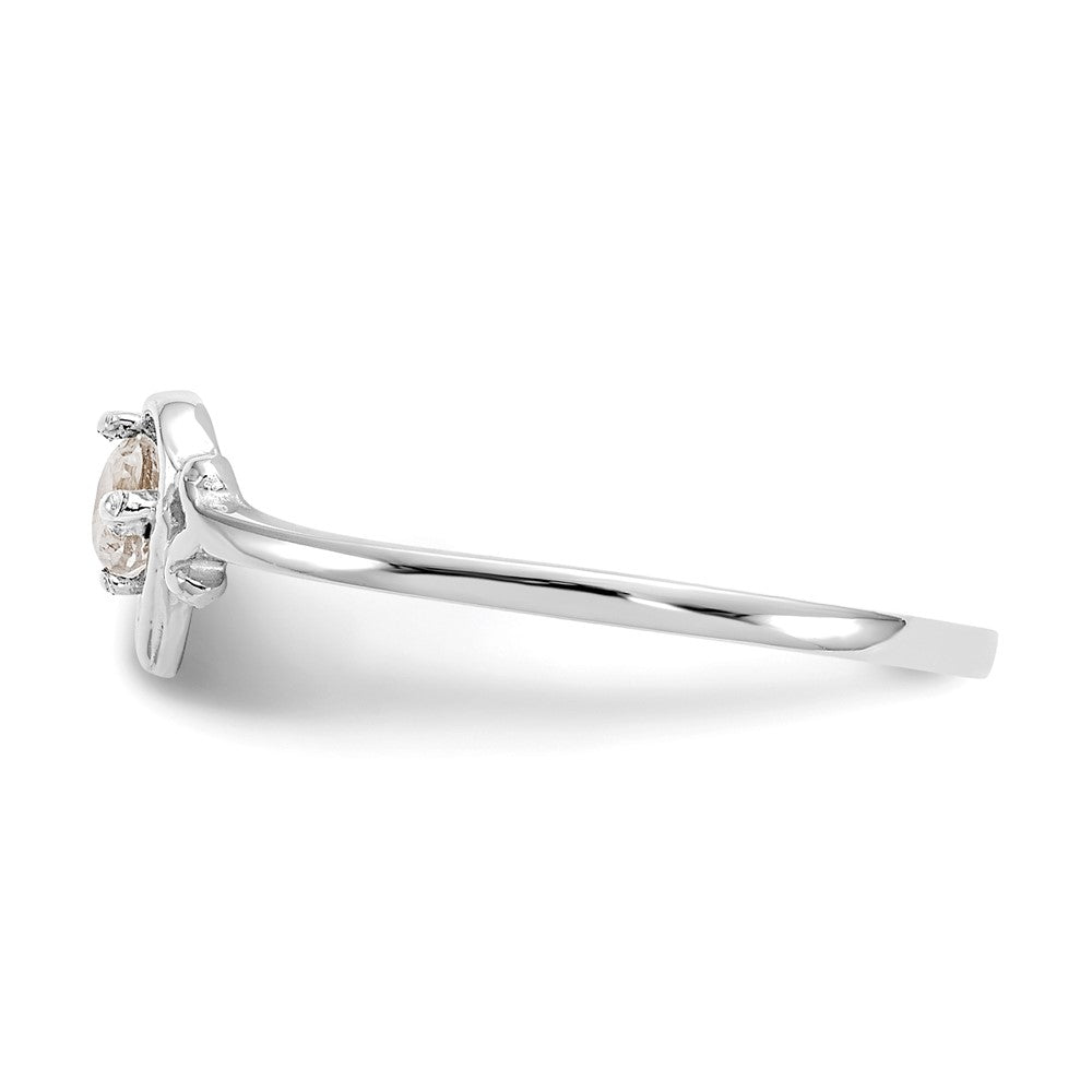 14K Weißgold Topas-Geburtsstein-Herzring