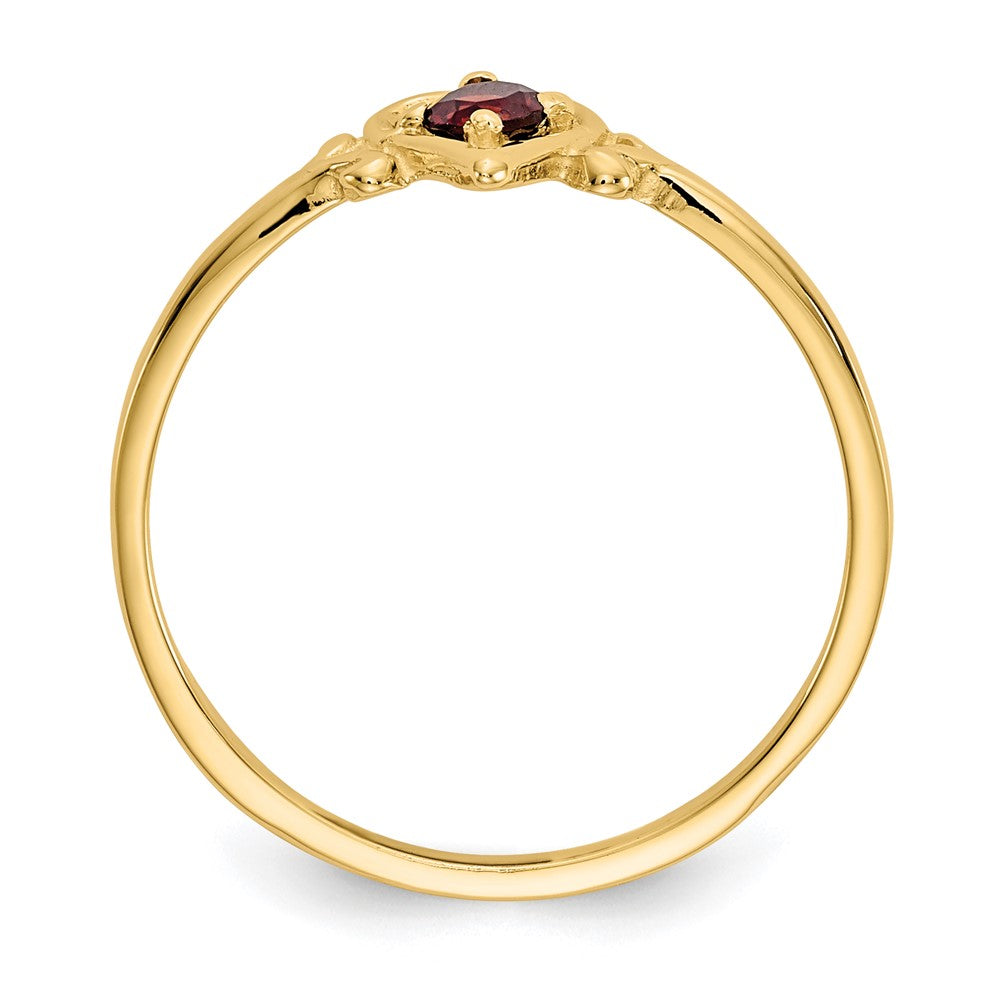 14K Gelbgold Ring mit herzförmigem Granat-Geburtsstein