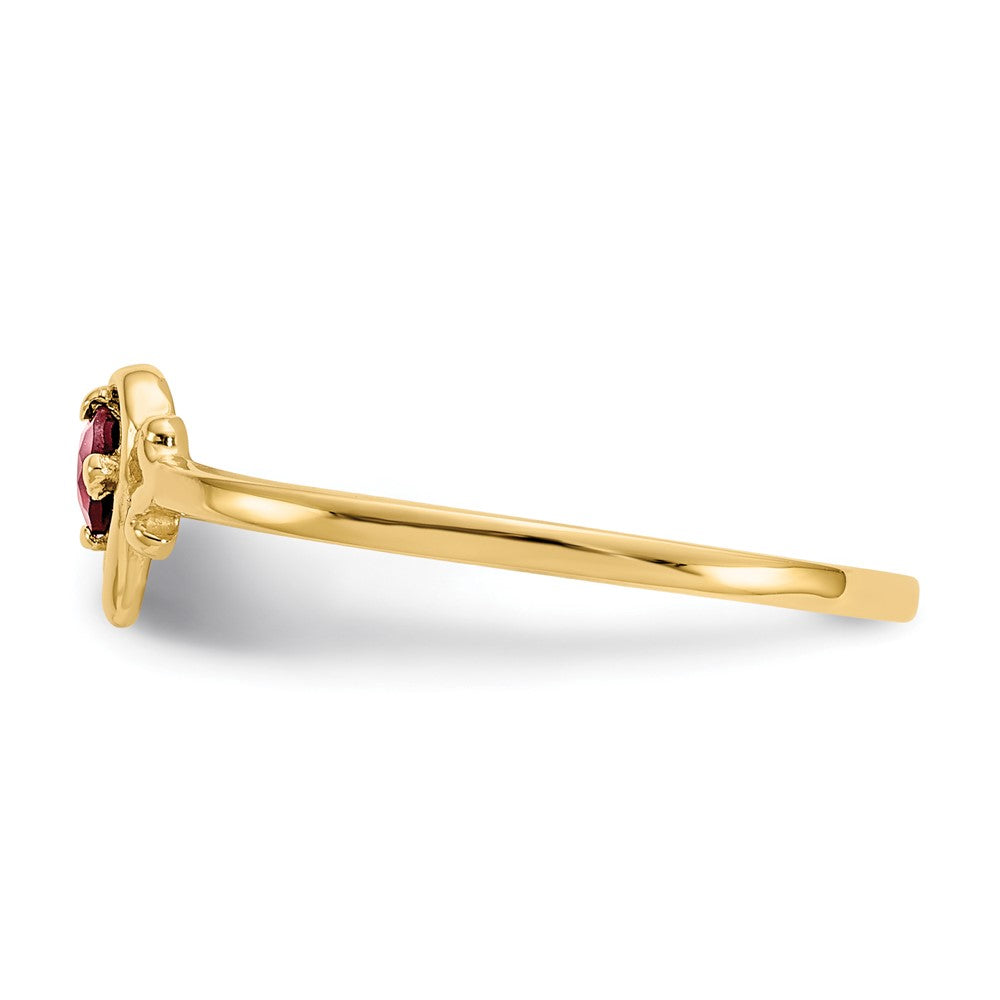 14K Gelbgold Ring mit herzförmigem Granat-Geburtsstein