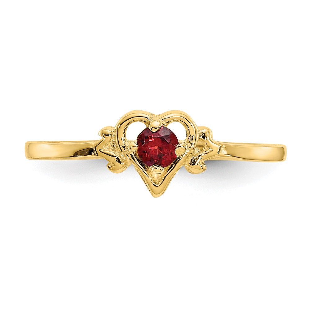 14K Gelbgold Ring mit herzförmigem Granat-Geburtsstein