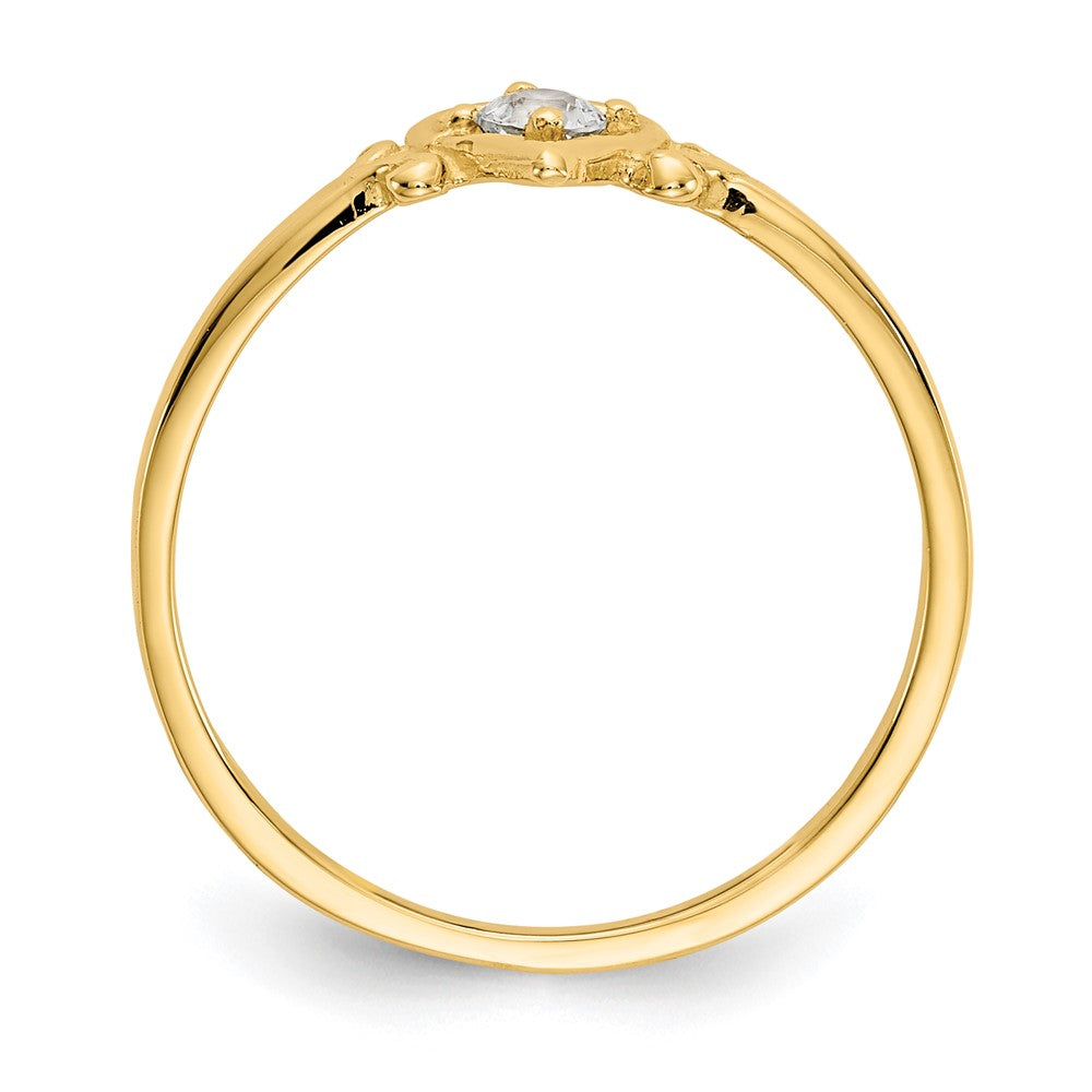 14K Gelbgold Ring mit Aquamarin-Geburtsstein in Herzform