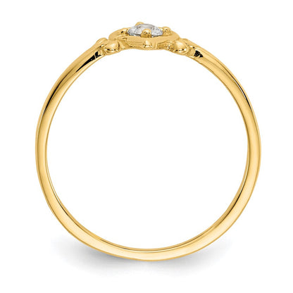 14K Gelbgold Ring mit Aquamarin-Geburtsstein in Herzform