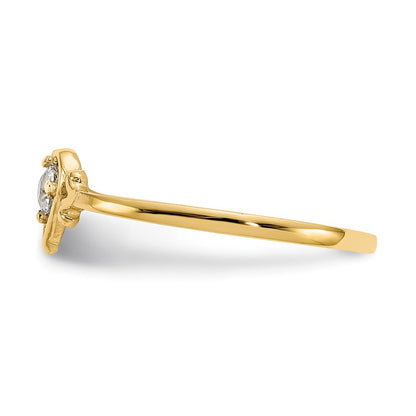 14K Gelbgold Ring mit Aquamarin-Geburtsstein in Herzform