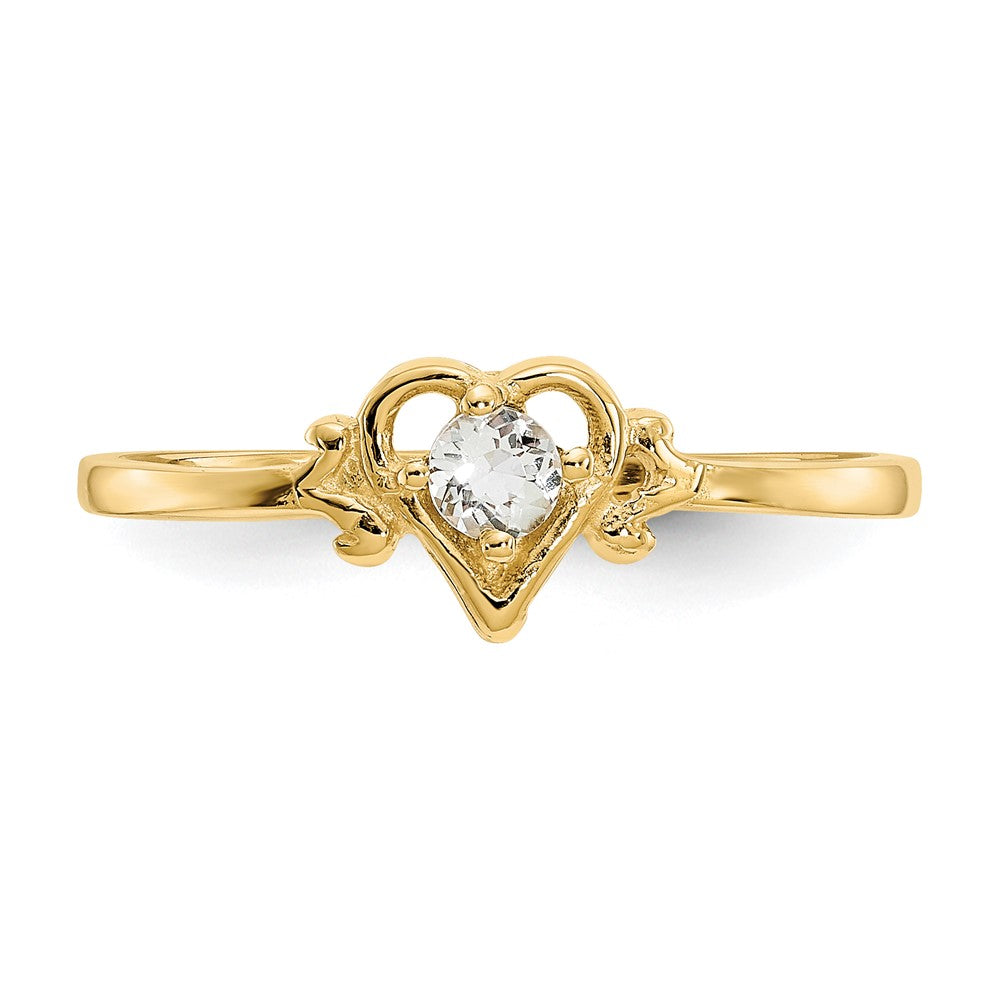 14K Gelbgold Ring mit Aquamarin-Geburtsstein in Herzform