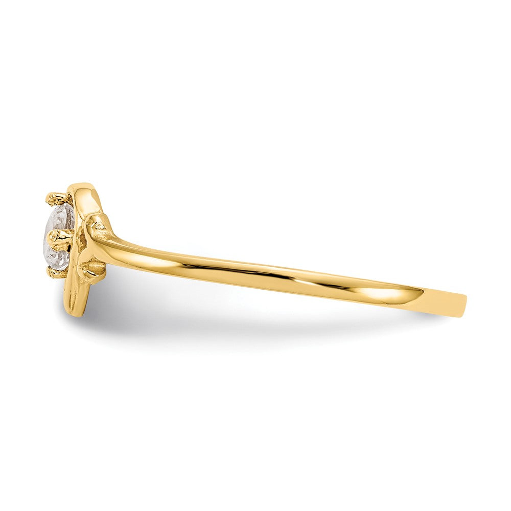 14K Gelbgold Ring mit herzförmigem Weißtopas-Geburtsstein