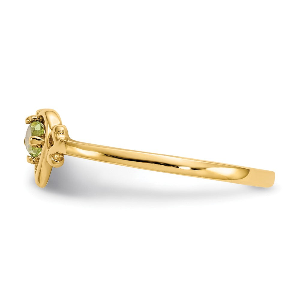 14K Gelbgold Herz-Ring mit Peridot-Geburtsstein