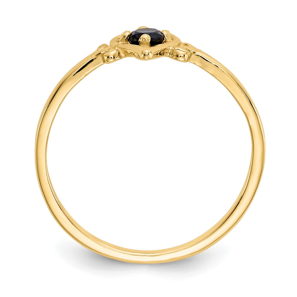 14K Gelbgold Ring mit Saphir-Geburtsstein in Herzform