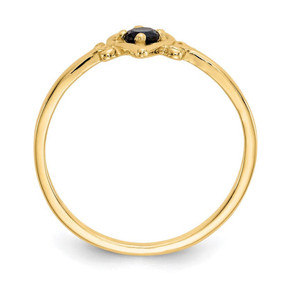 14K Gelbgold Ring mit Saphir-Geburtsstein in Herzform