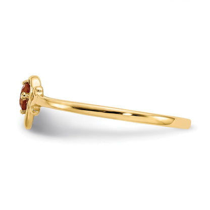 14K Gelbgold Citrin-Geburtsstein-Herz-Ring