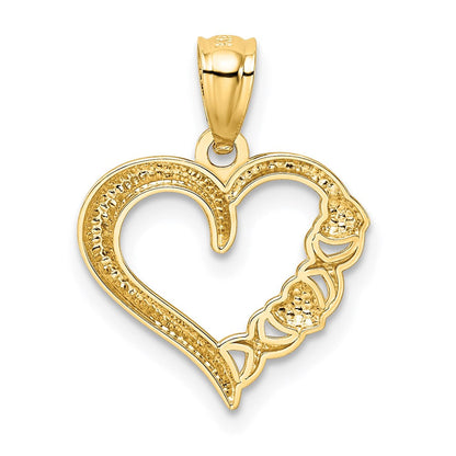 14K Gelb & Rhodium 14kw/white Rhodium Poliert Herz und -x- Anhänger