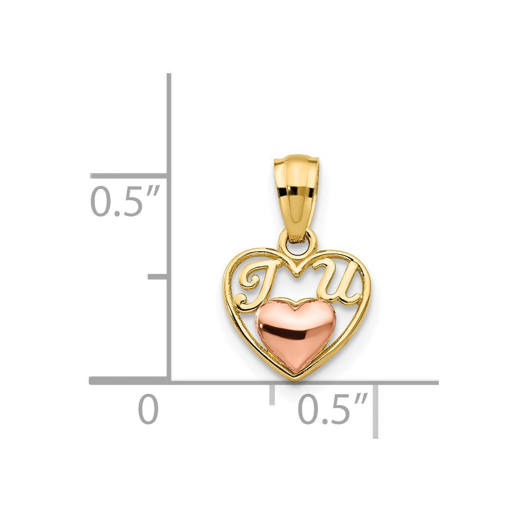 14K Bicolor 14K Bicolor Mini I Liebe U Charm