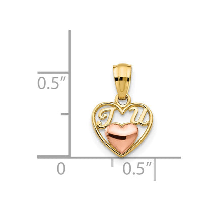 14K Bicolor 14K Bicolor Mini I Liebe U Charm