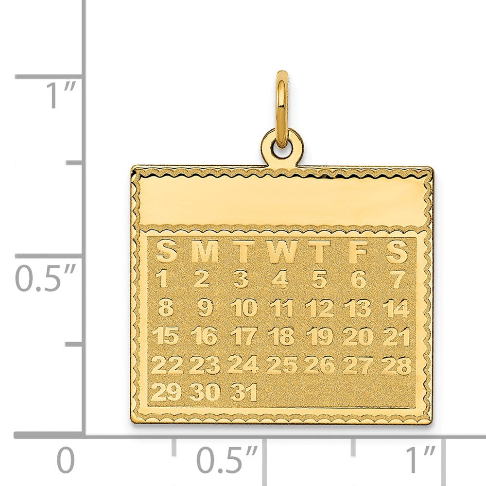 14K Gelbgold Kalender-Anhänger „Sonntag – Der erste Tag“