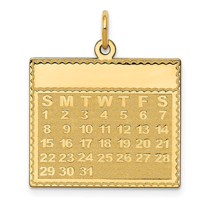 14K Gelbgold Kalender-Anhänger „Sonntag – Der erste Tag“