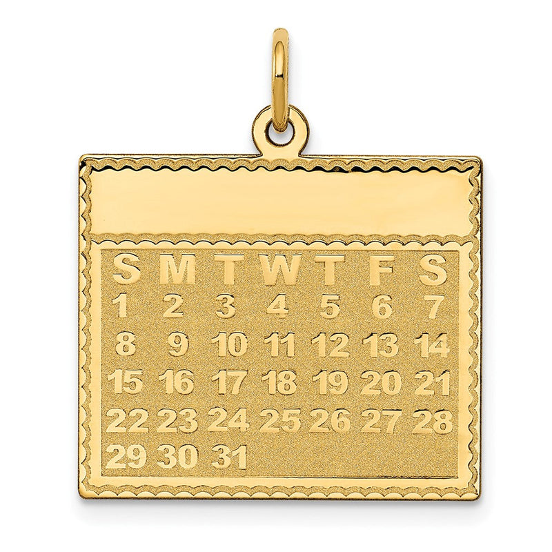 14K Gelbgold Kalender-Anhänger „Sonntag – Der erste Tag“