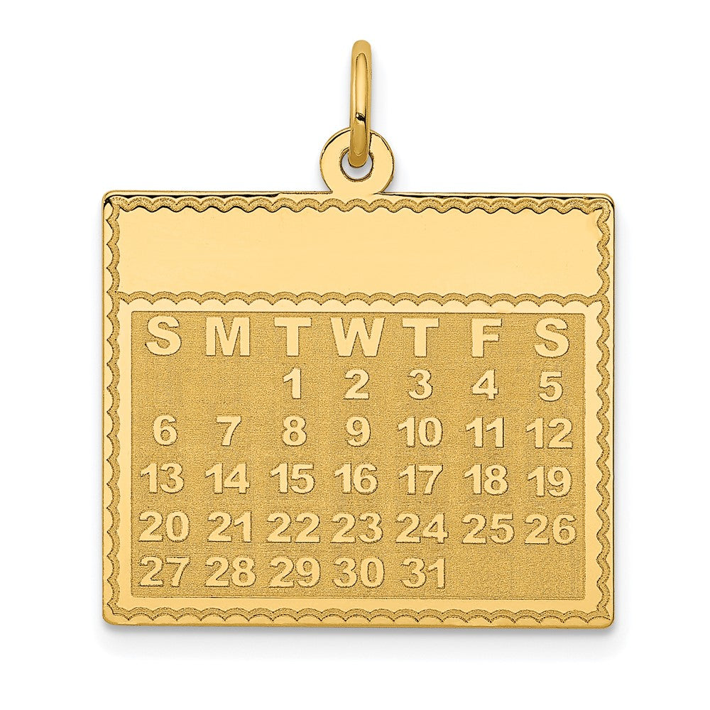 14K Gelbgold Anhänger "Dienstag – Der erste Tag" Kalender