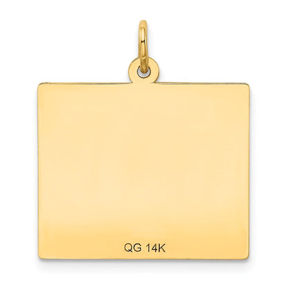 14K Gelbgold 14K Wednesday The First Day Calendar Anhänger