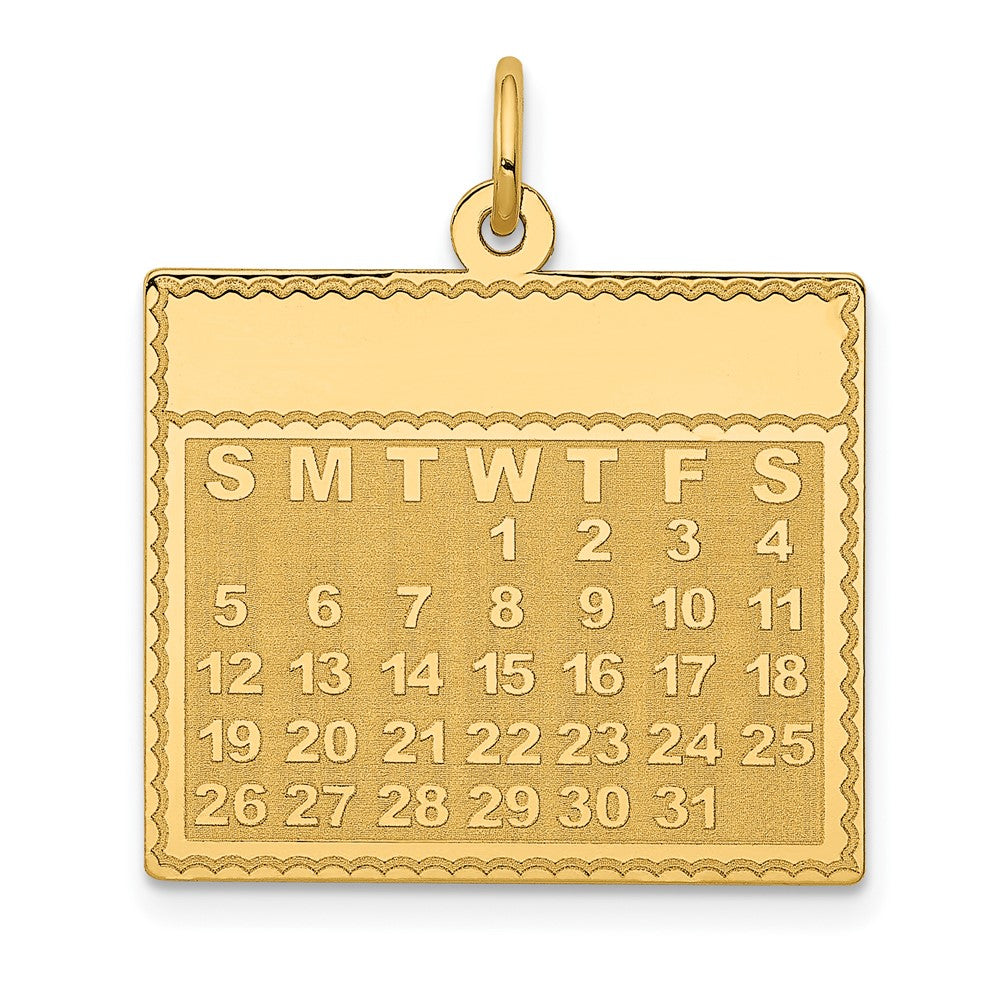 14K Gelbgold 14K Wednesday The First Day Calendar Anhänger