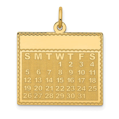 14K Gelbgold 14K Wednesday The First Day Calendar Anhänger