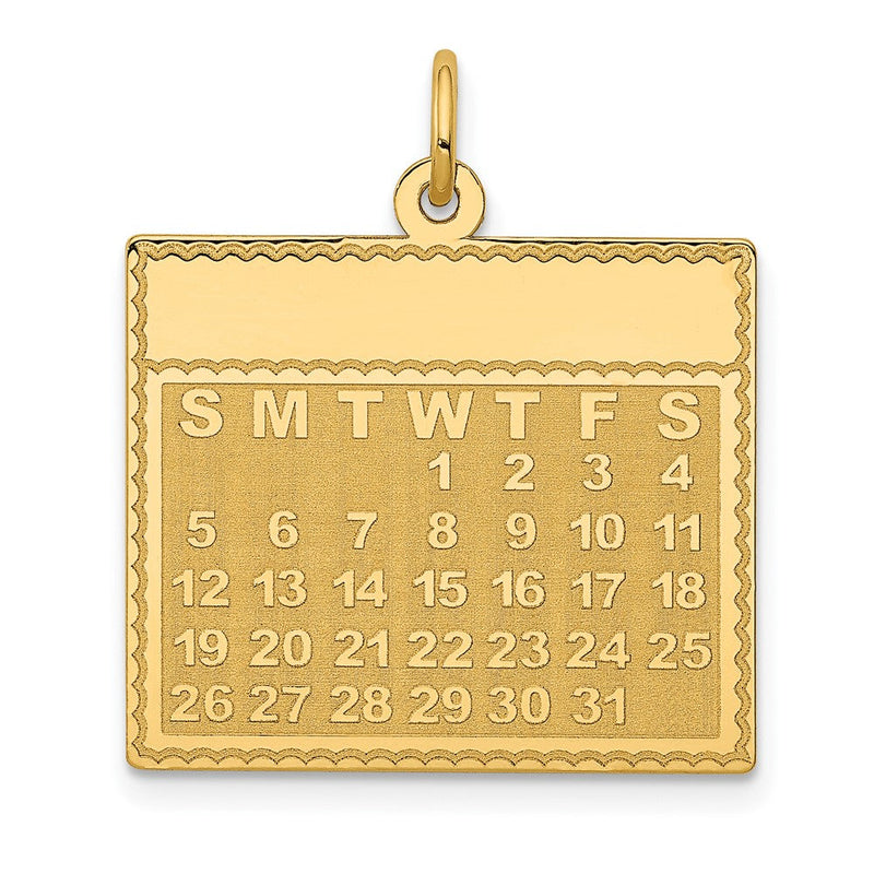 14K Gelbgold 14K Wednesday The First Day Calendar Anhänger