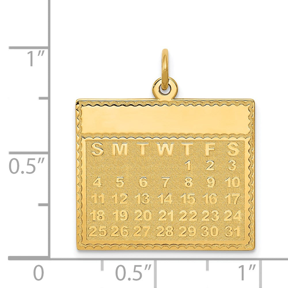 14K Gelbgold Kalender-Anhänger "Donnerstag – Der Erste Tag
