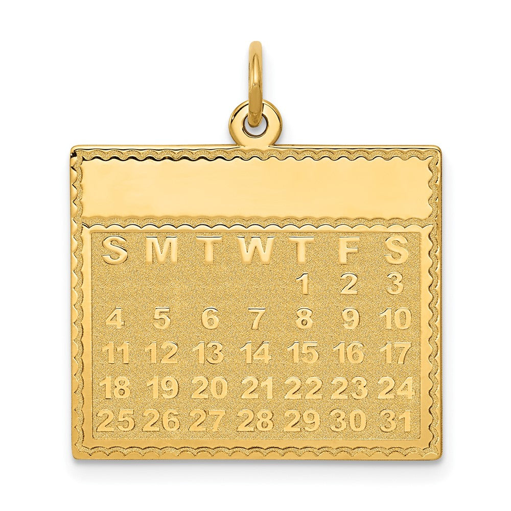 14K Gelbgold Kalender-Anhänger "Donnerstag – Der Erste Tag