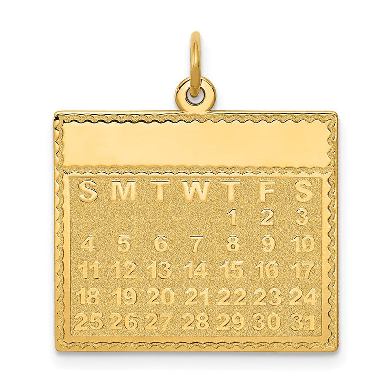 14K Gelbgold Kalender-Anhänger "Donnerstag – Der Erste Tag