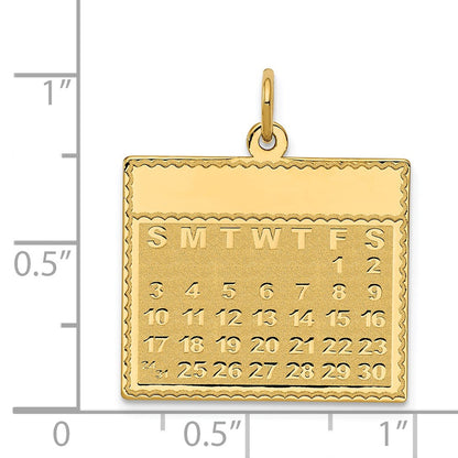 14K Gelbgold Kalender-Anhänger "Freitag, der Erste