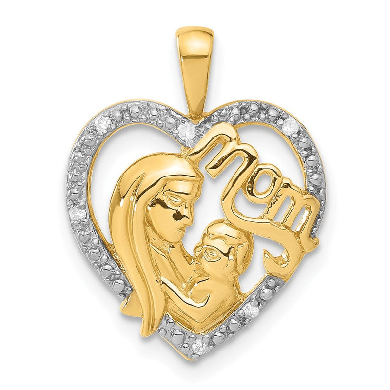 14K Gold und Rhodium Diamant-Anhänger