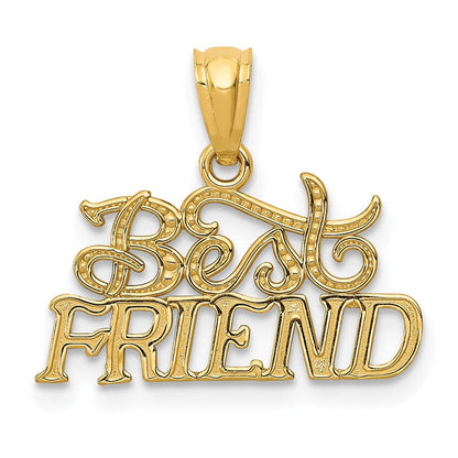 14K Gelbgold 14K Beste Freund Anhänger