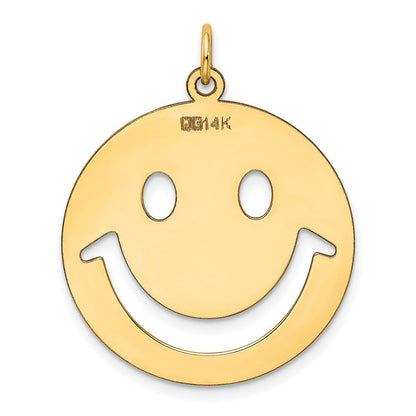 14K Gelbgold Smiley-Gesicht-Charm